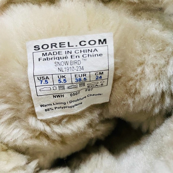 Sorel Womens Snow Bird Thinsulate Insulation Winter Warm Boots Size 7.5 - Picture 8 of 12